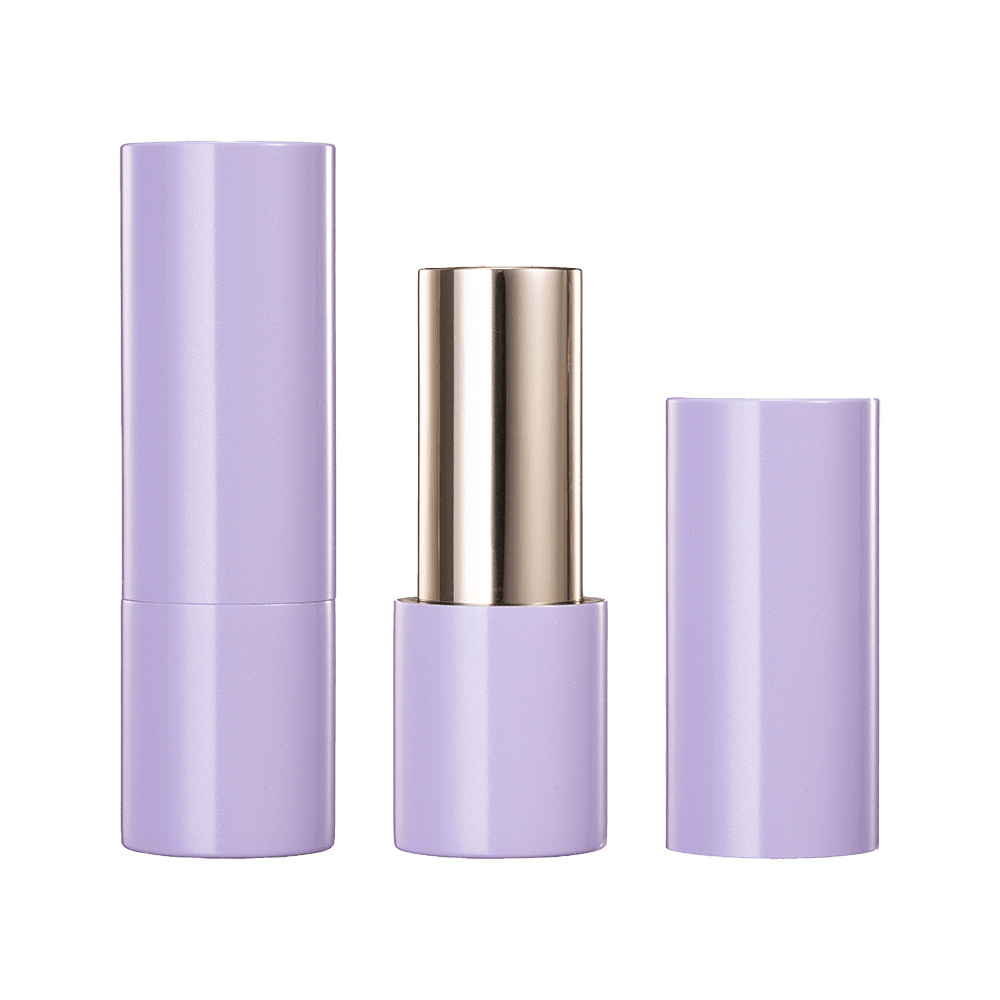 Cylinder metal smooth lipstick container 