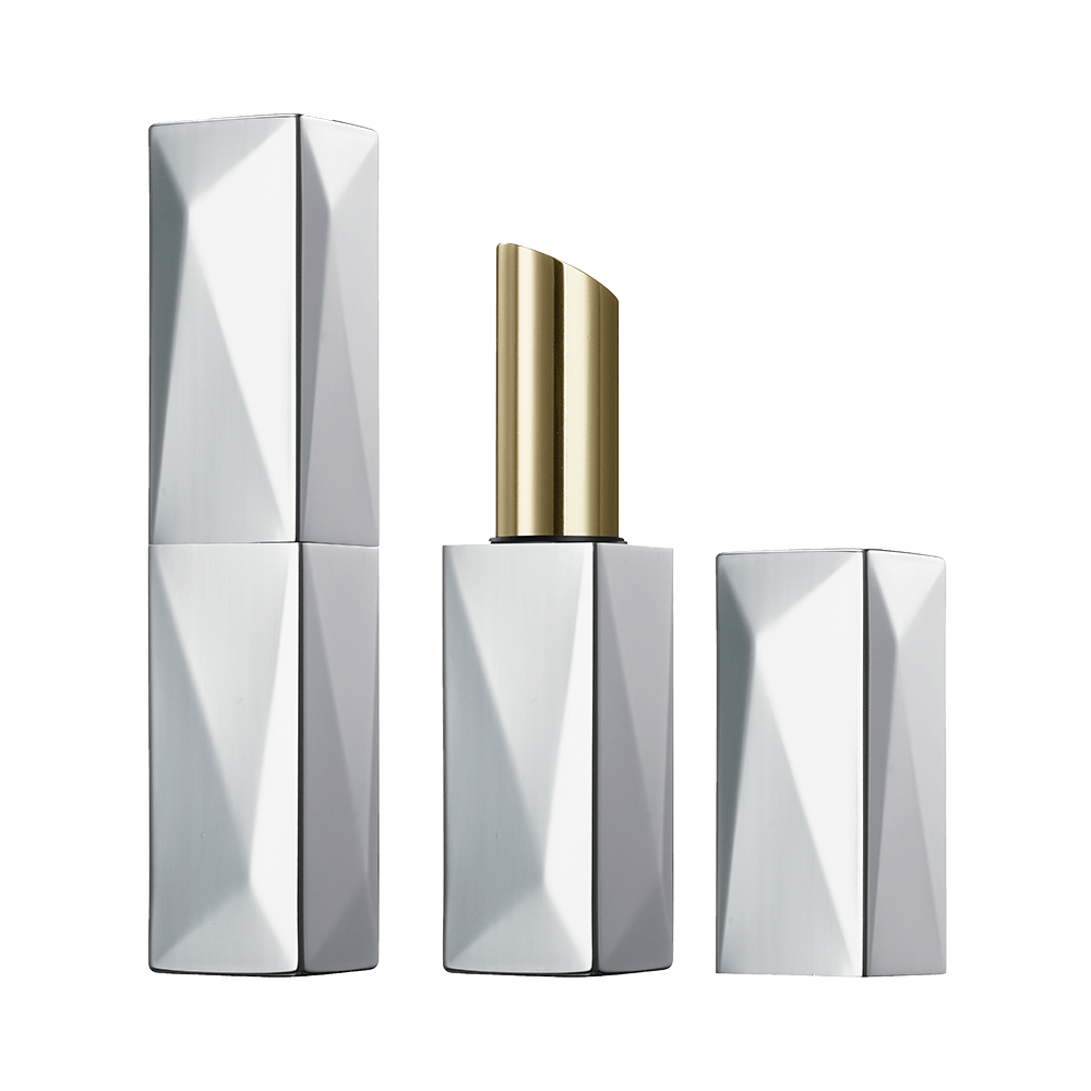 Empty angular square magnet aluminum lipstick tube HL8355