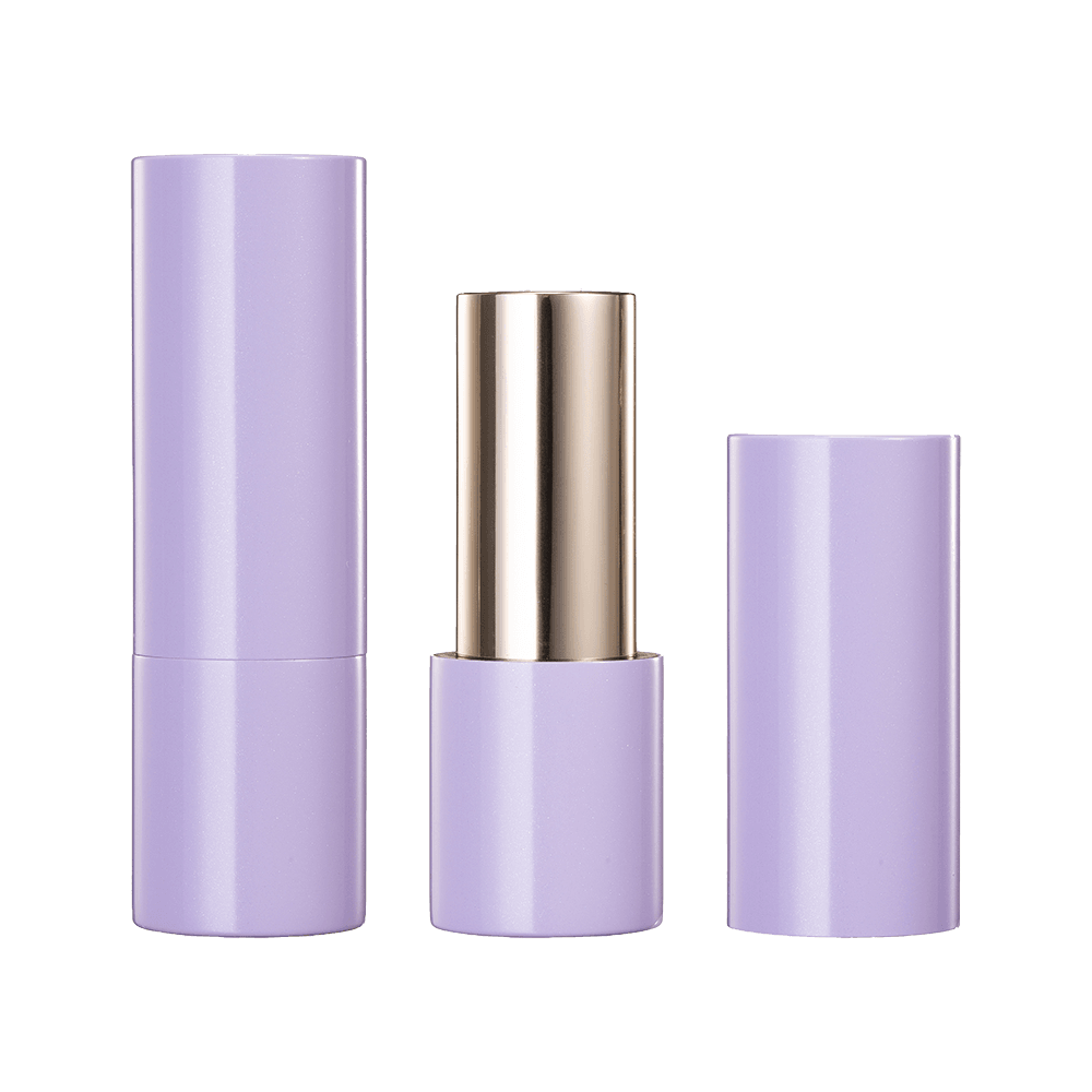 Cylinder metal smooth lipstick container 