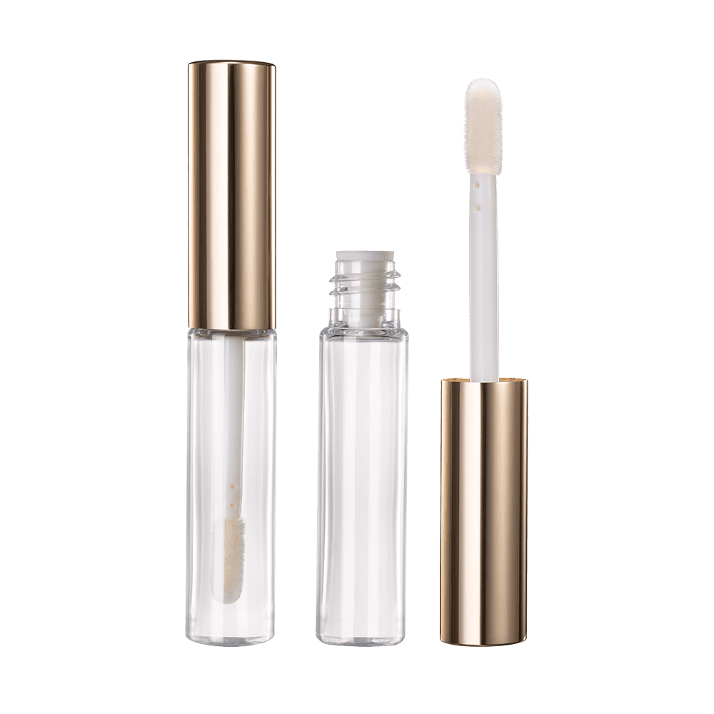 Mini clear round lip gloss container