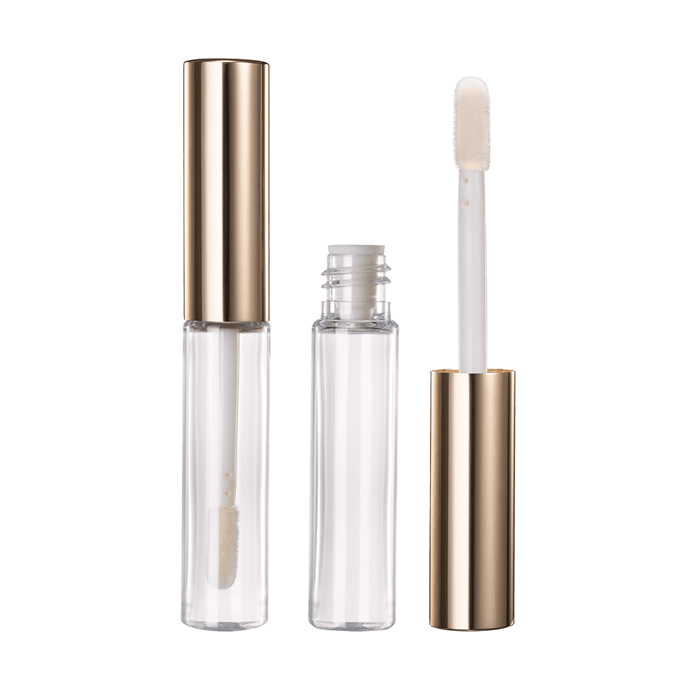 Mini clear round lip gloss container