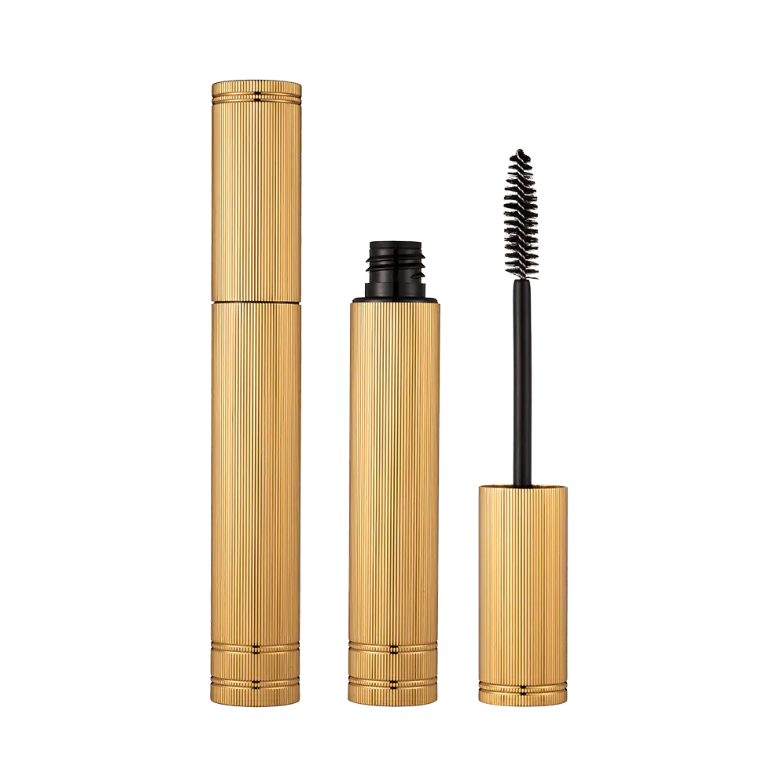 What kind of aluminum is used in this bright gold brushed cylindrical aluminum mascara tube?