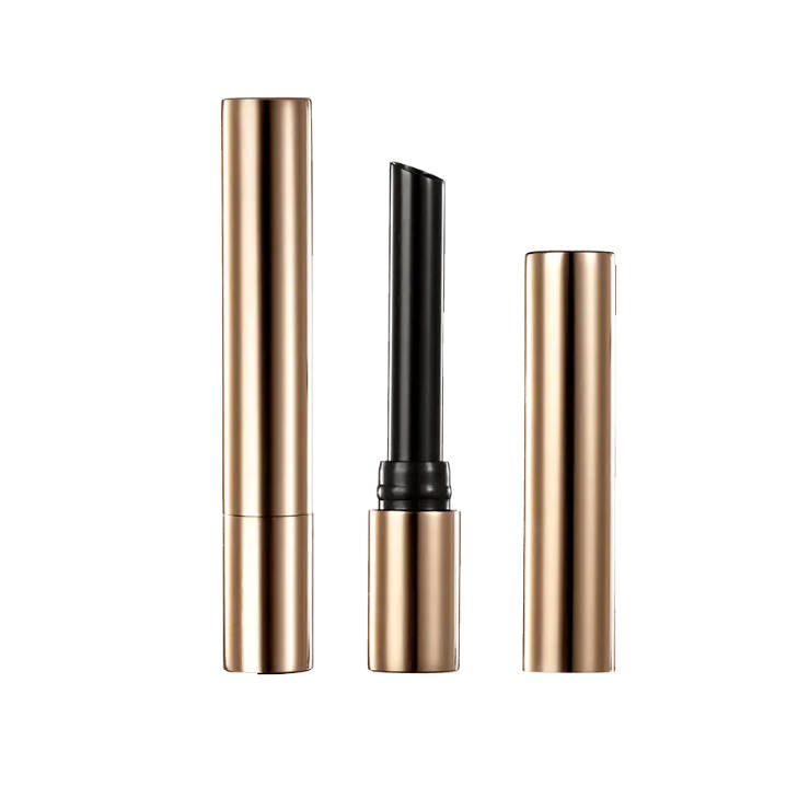 What are the main design features of this replaceable recycled slim lip balm container?