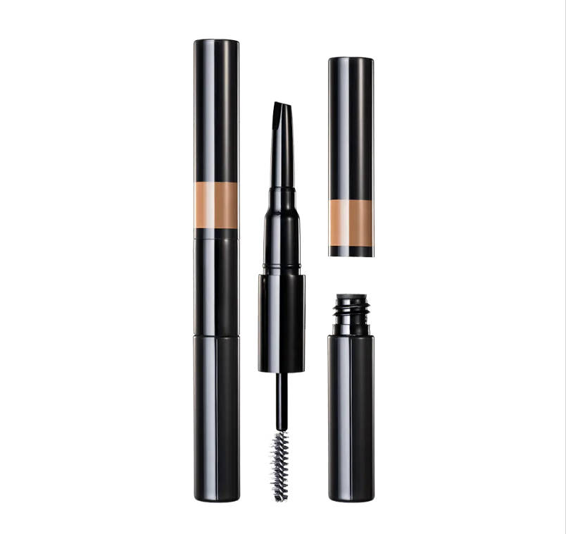 What is special about the spiral bottle mouth design of the eyebrow pencil tube compared to other types of bottle mouths?
