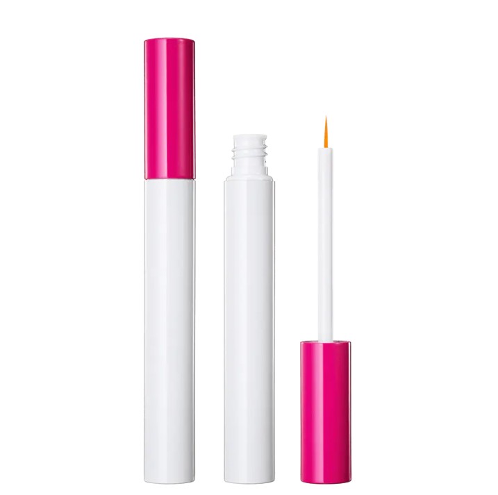 How does the aluminum material affect the durability and lightness of the Round Slim Empty Aluminum Eyeliner Container?