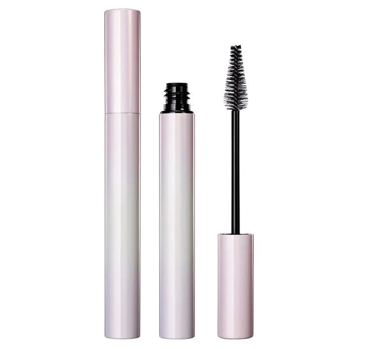 What is the main protective and beautifying effect of electroplating on the pink straight round mascara tube?