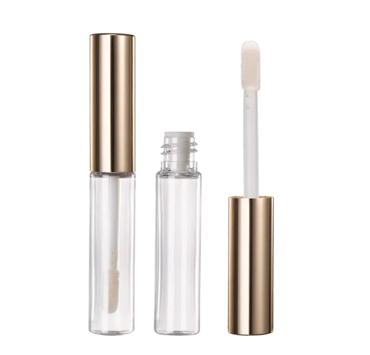 What printing and surface treatment processes are offered for lip gloss tubes?